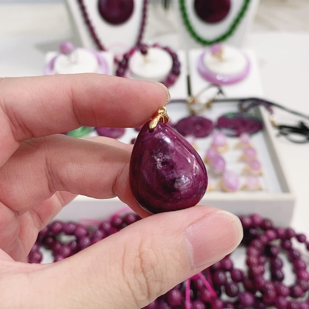 吊坠银S925镶嵌红宝石