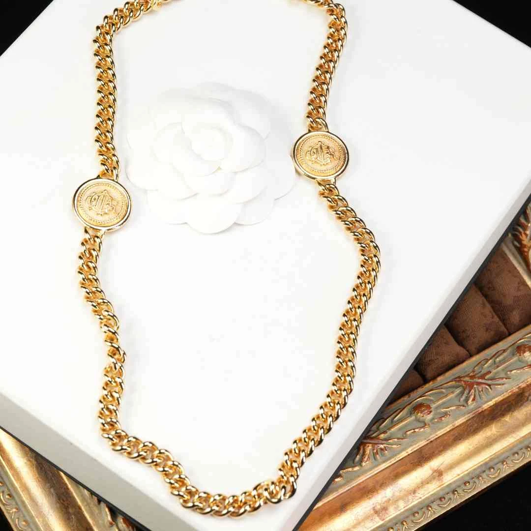 95新 DIOR/迪奥 柚礼中古/迪奥金币长项链H0013278