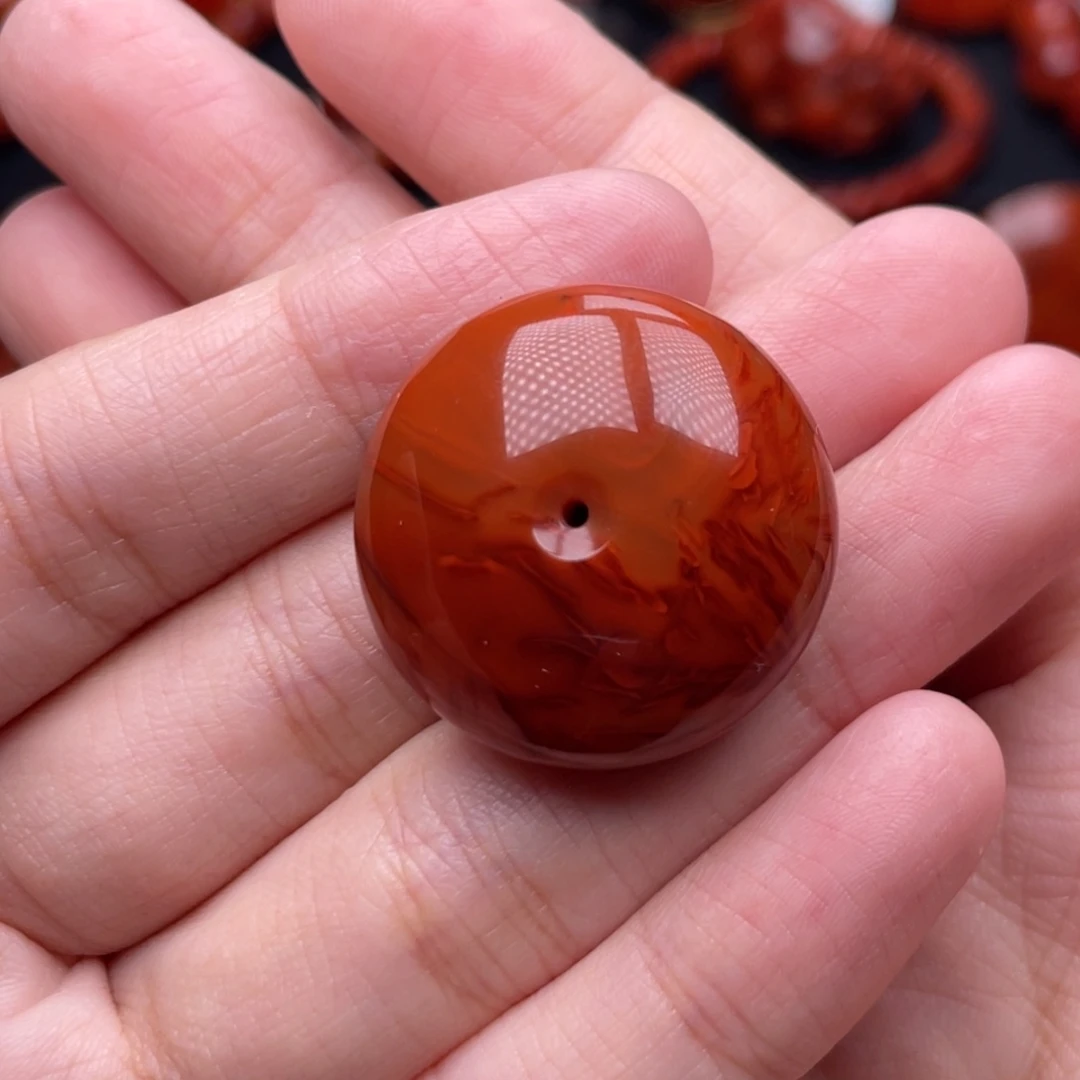 南红玛瑙未镶嵌珠宝奇石平安扣吊坠