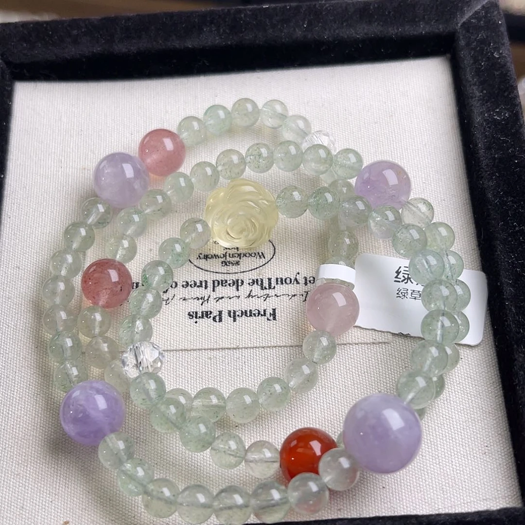 未镶嵌手链水晶绿草莓