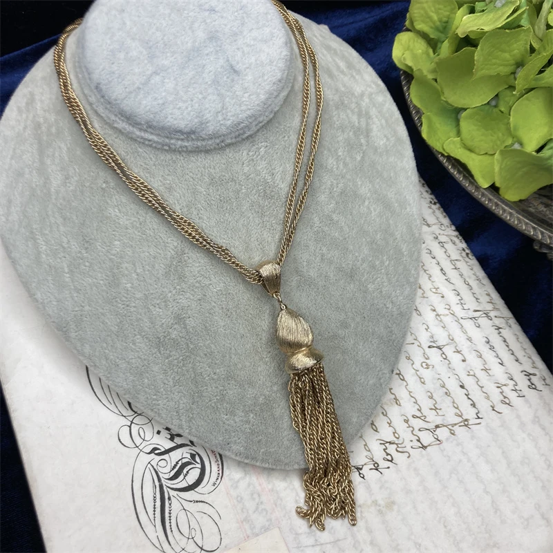 合金项链 monet多层金色流苏项链1-2【2071218-008】