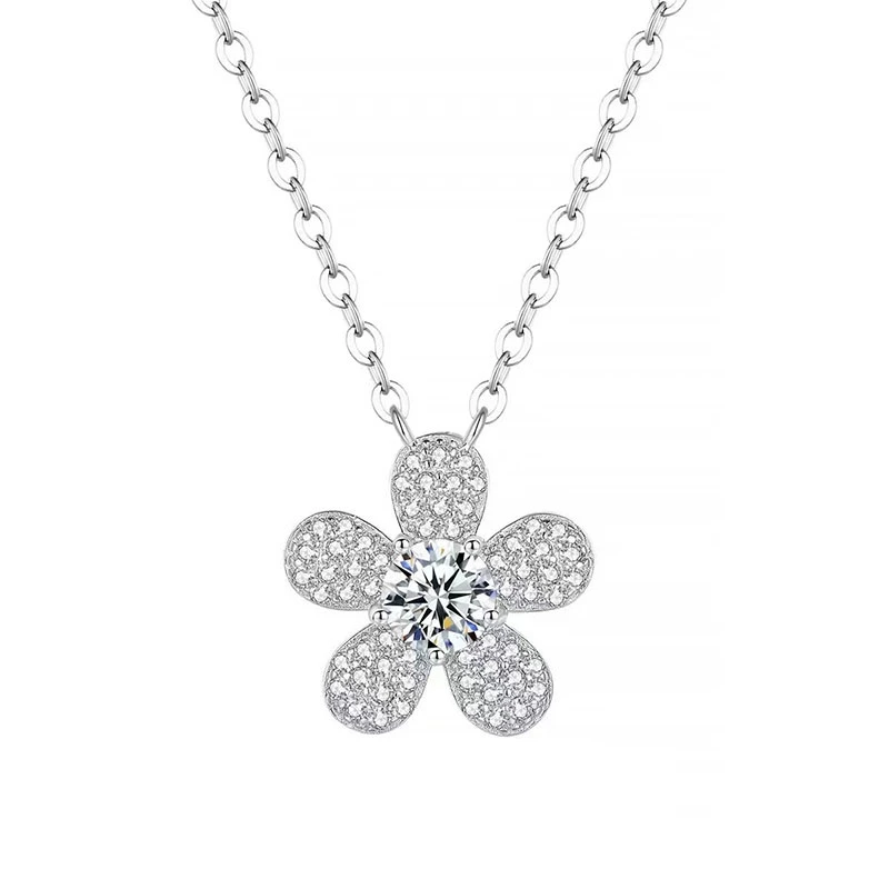 坠链均925银 山茶花项链女款纯银轻奢小众高级感锁骨链时尚配饰品