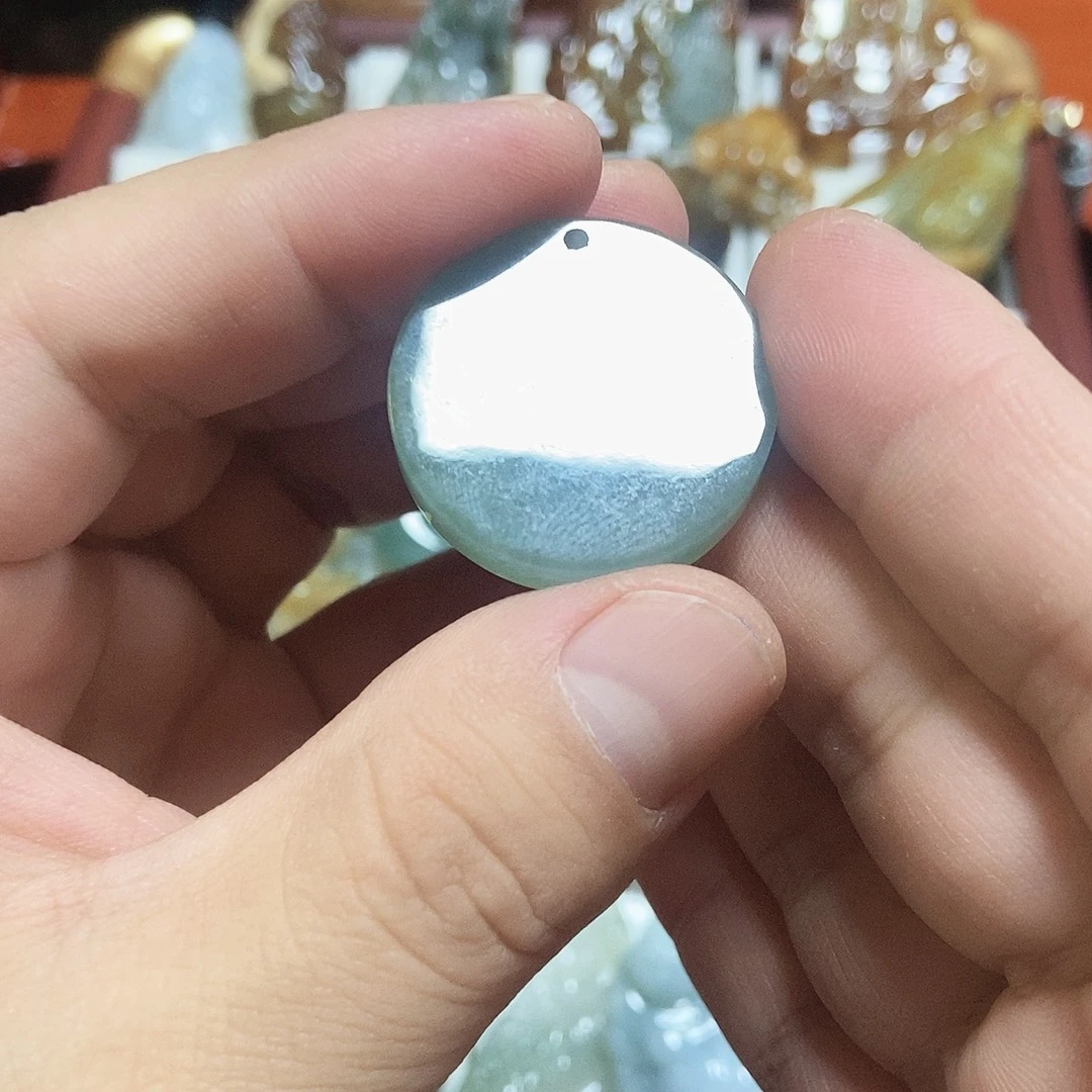 翡翠未镶嵌颈饰翡翠请安牌
