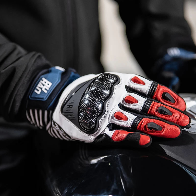 duhan/杜汉摩托车骑行手套秋冬防水加绒保暖男女触屏机车防护手套