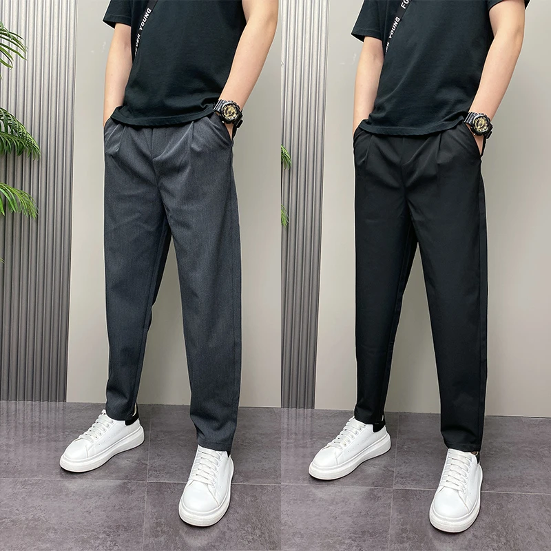2025秋季新款潮牌韩版痞帅纯色青年男士百搭休闲网红ins直筒西裤