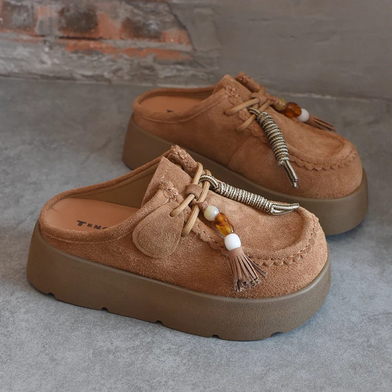 欧洲站女鞋超火爆款外穿包头半拖鞋女2025新款休闲百搭舒适勃肯鞋