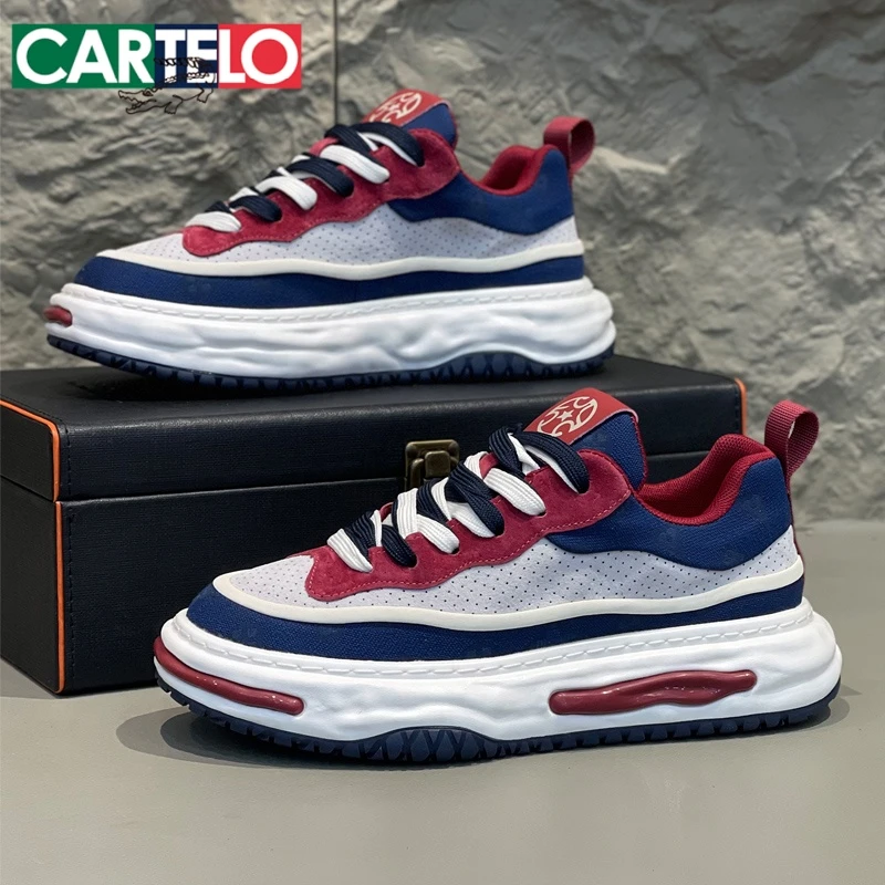 卡帝乐鳄鱼男鞋2025新款时尚男士休闲板鞋厚底增高潮流运动潮鞋子