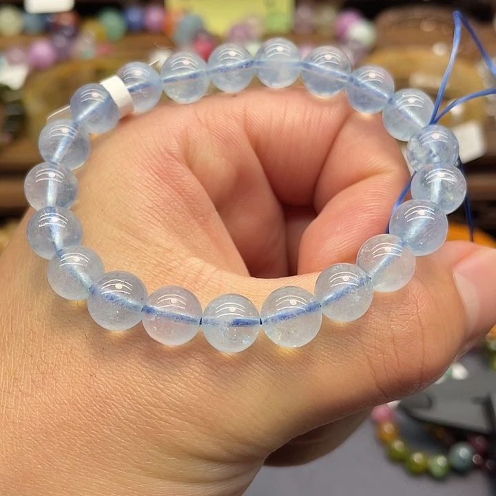 水晶未镶嵌手链海蓝宝冰川蓝