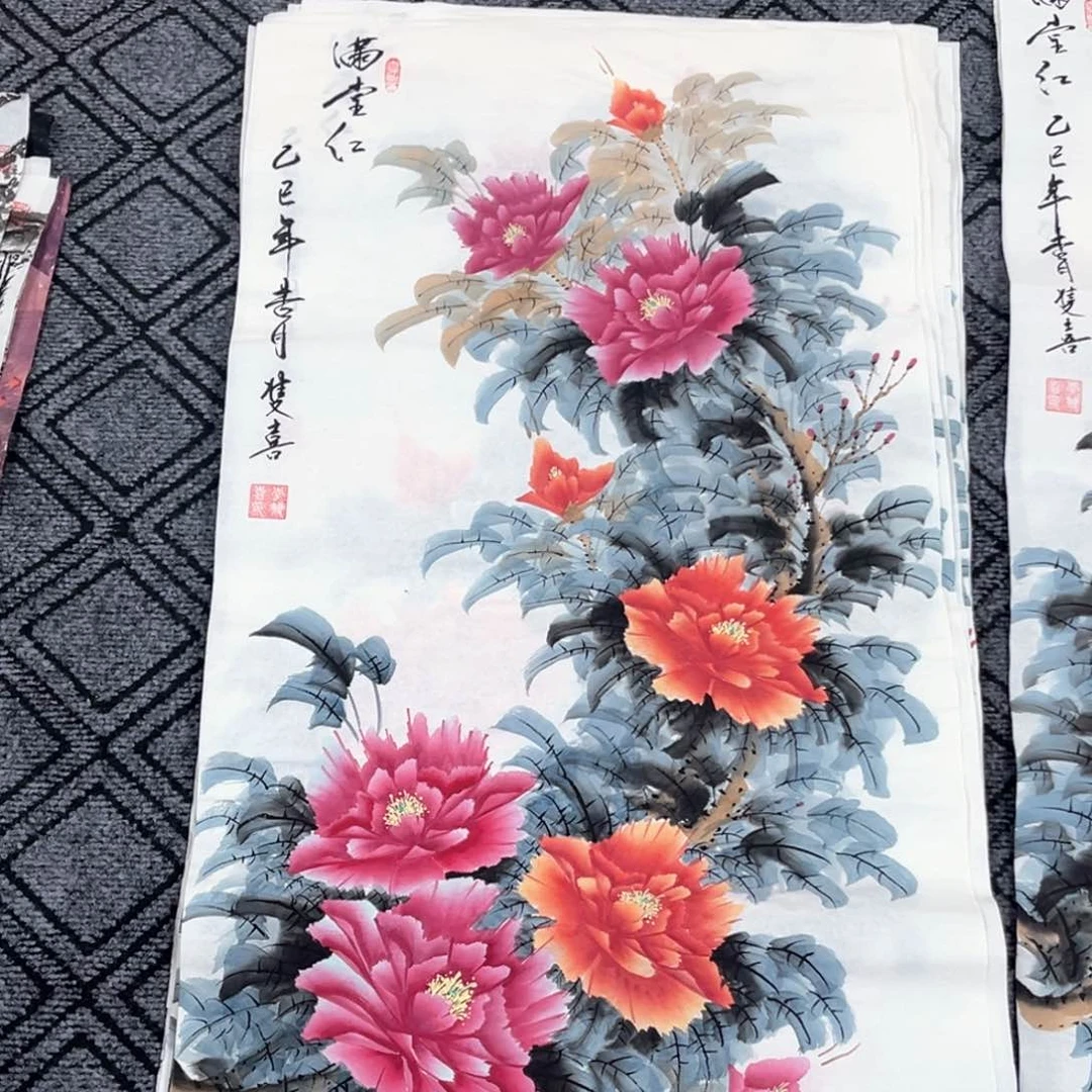 国画李老师花鸟三尺正作品