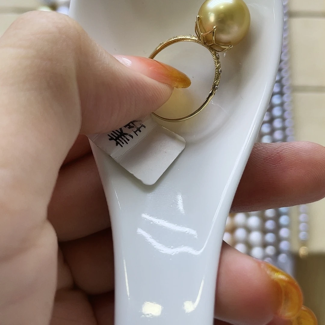 戒圈银S925镶嵌海水珍珠