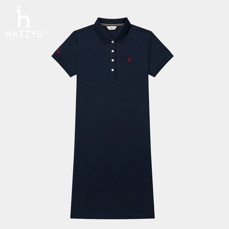 【商场同款】Hazzys哈吉斯夏季女士翻领POLO裙休闲裙子连衣裙