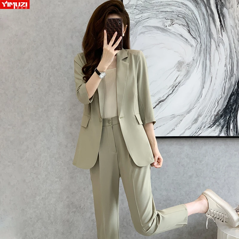 西装外套女士2025新款夏季薄款七分袖小个子职业正装休闲西服洋气