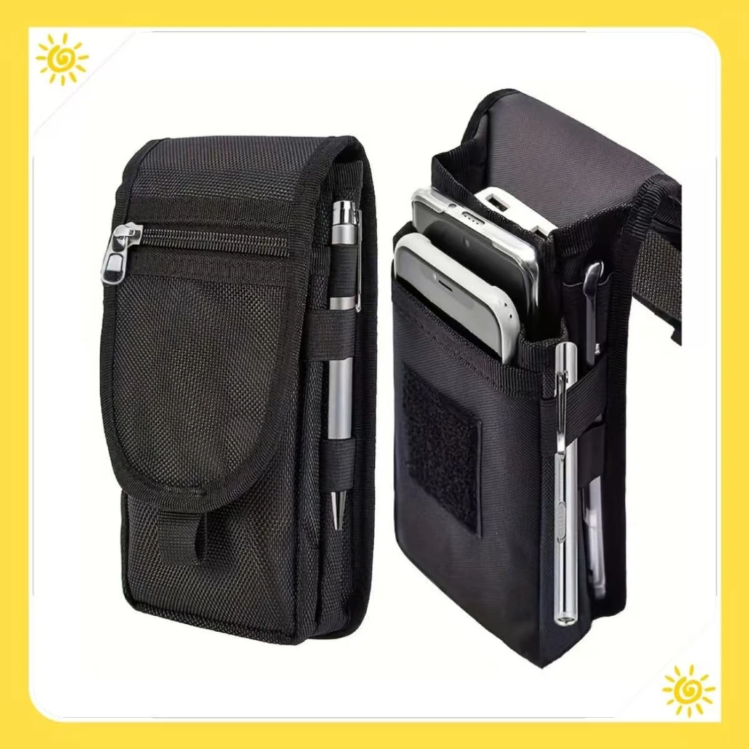 户外多功能腰包跑步骑行挂包多层大容量挂脖手机包穿皮带工地干活