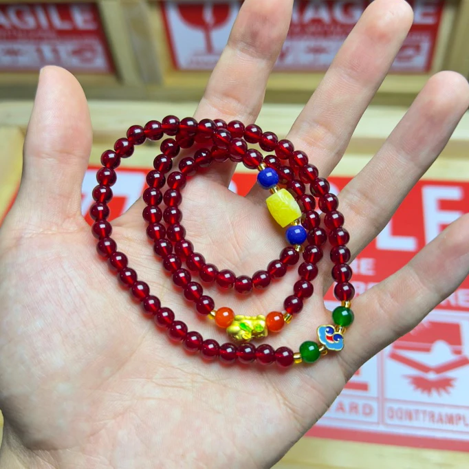 S1125-1石榴石多圈精美手串无礼盒1