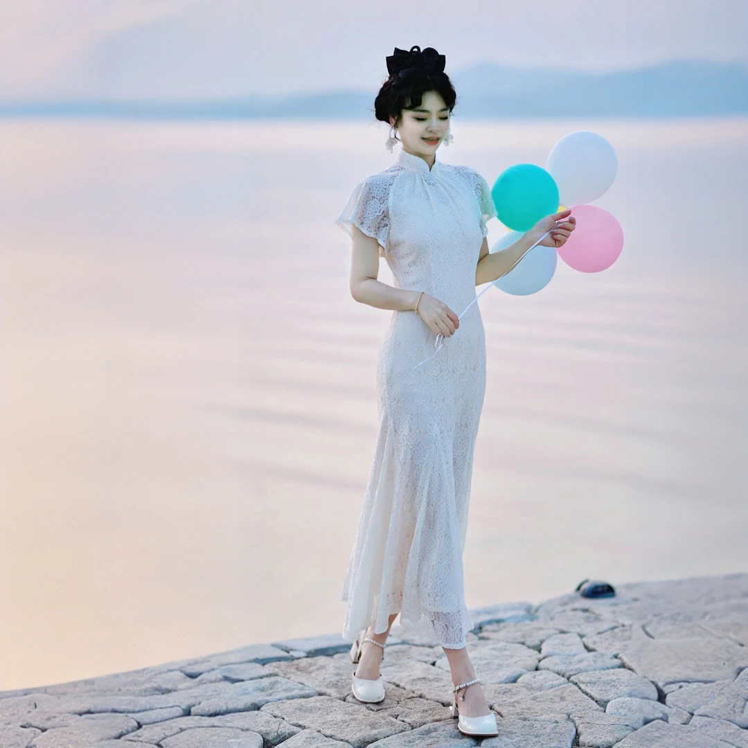 [阳春白雪]新中式旗袍日常款复古优雅显瘦年轻小个子连衣裙