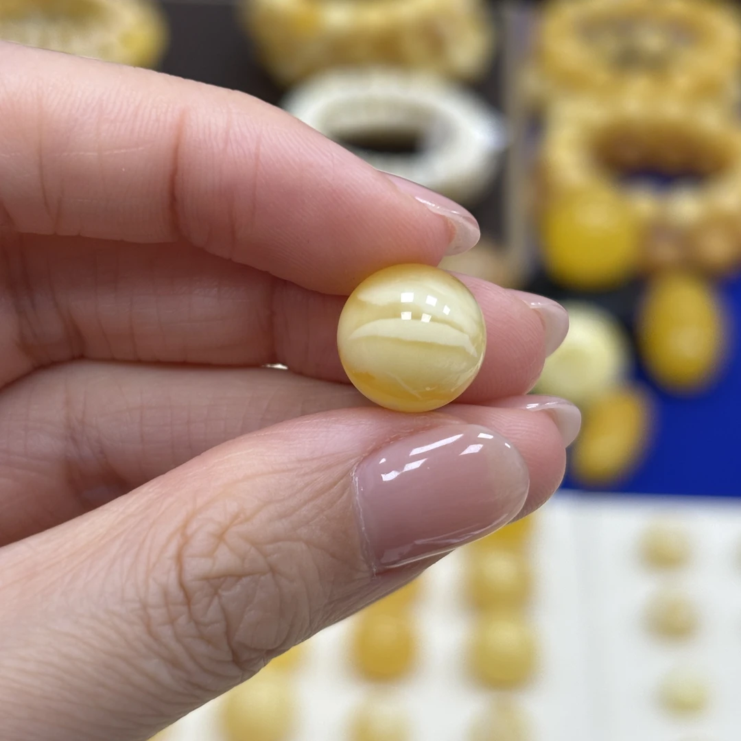 11.9mm小妖珠宝天然原矿琥珀蜜蜡