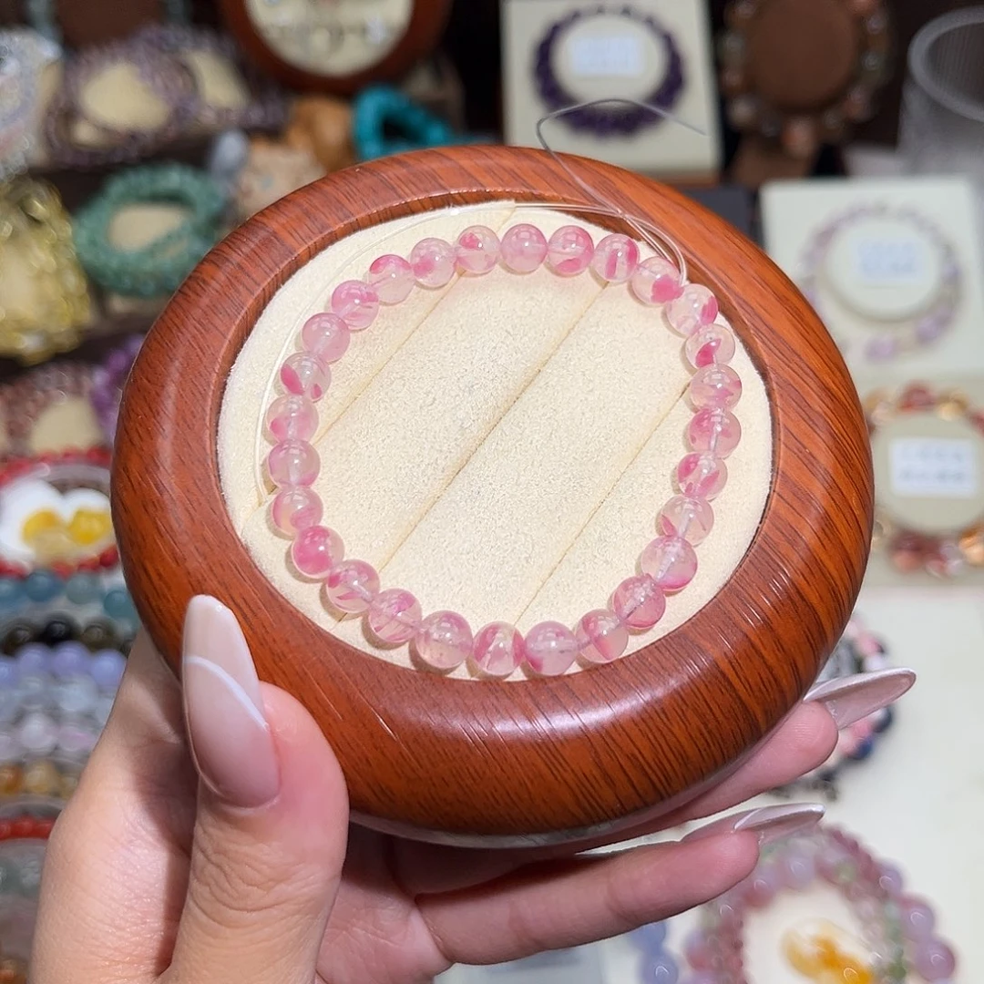 水晶手串未镶嵌笑*粥蔷薇石6m