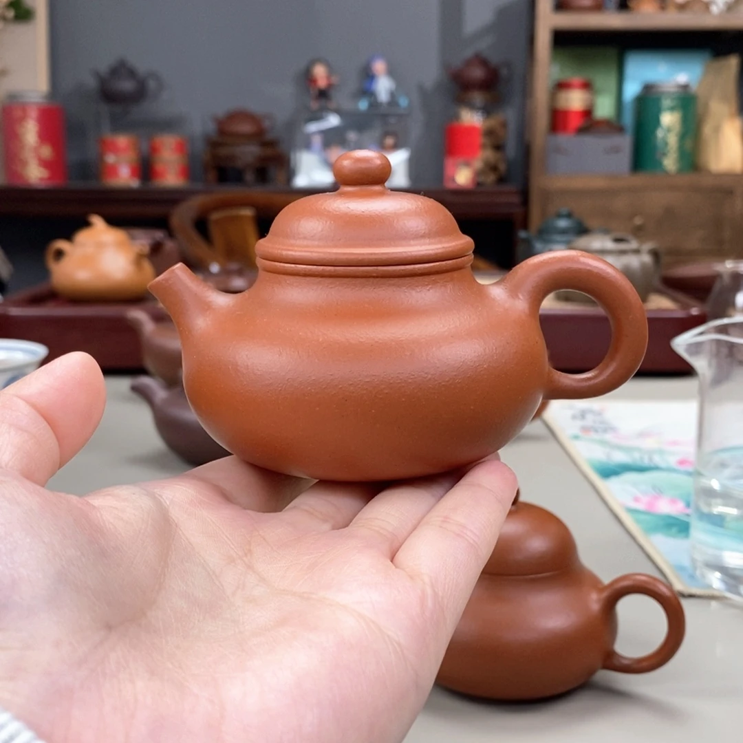 茶壶紫砂生砂朱泥容天半手140cc