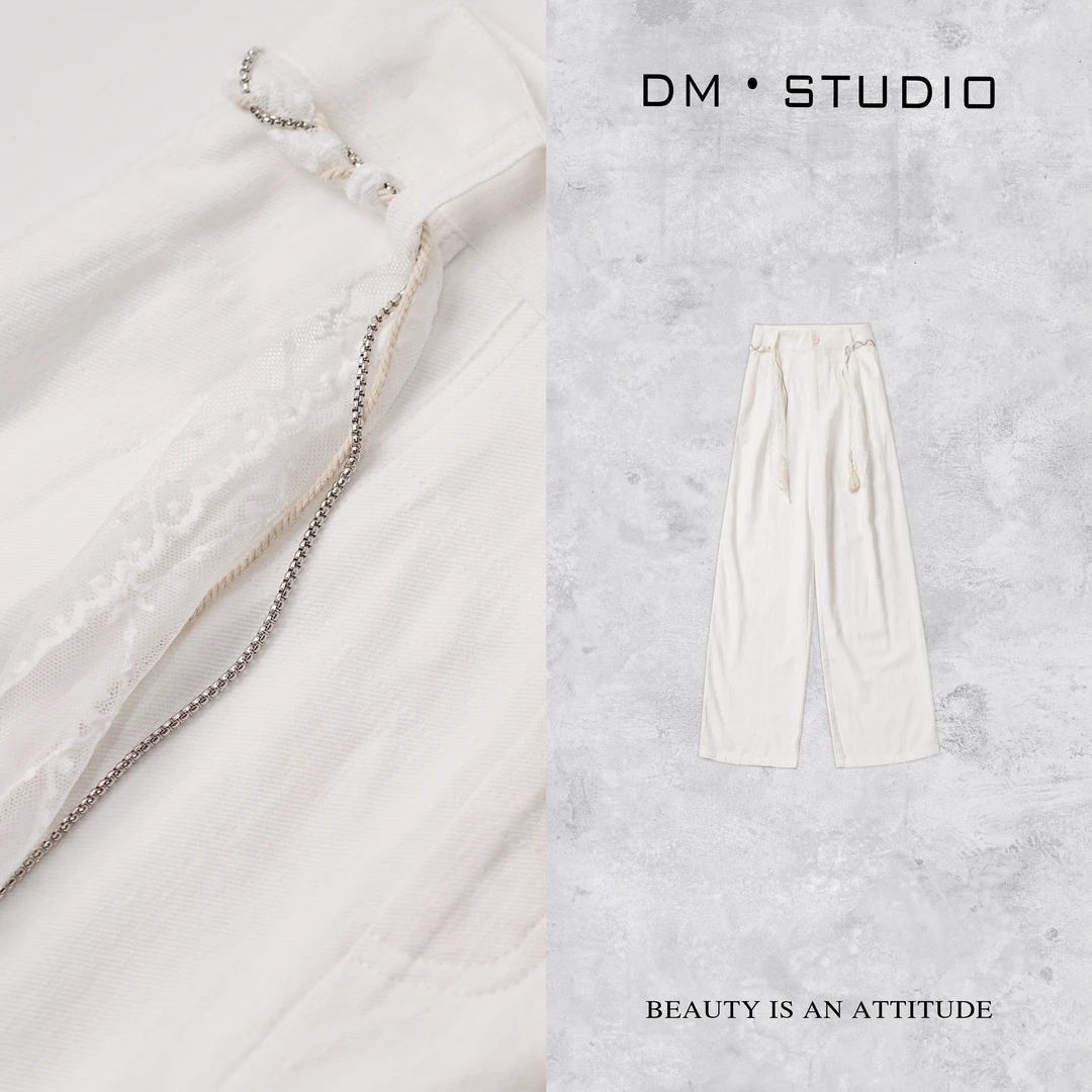 DM•STUDIO/百搭极简风气质显瘦时尚直筒拖地长裤2503KZ/250816