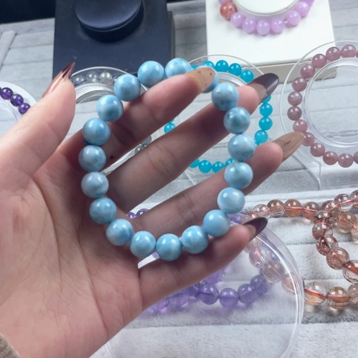 水晶珠宝半成品未镶嵌海纹10mm手串