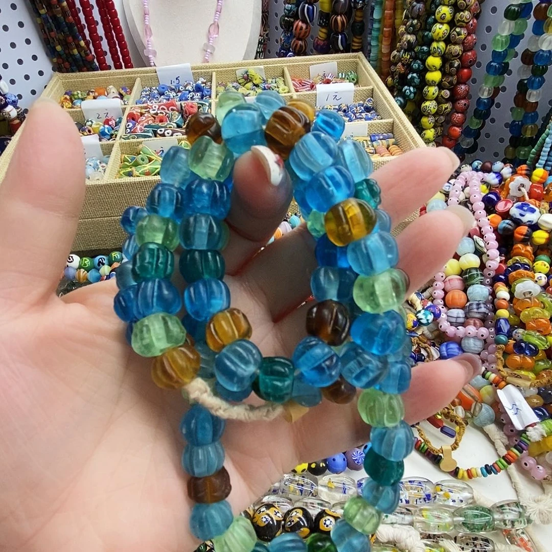 颈饰琉璃尼泊尔多宝色瓜珠，087