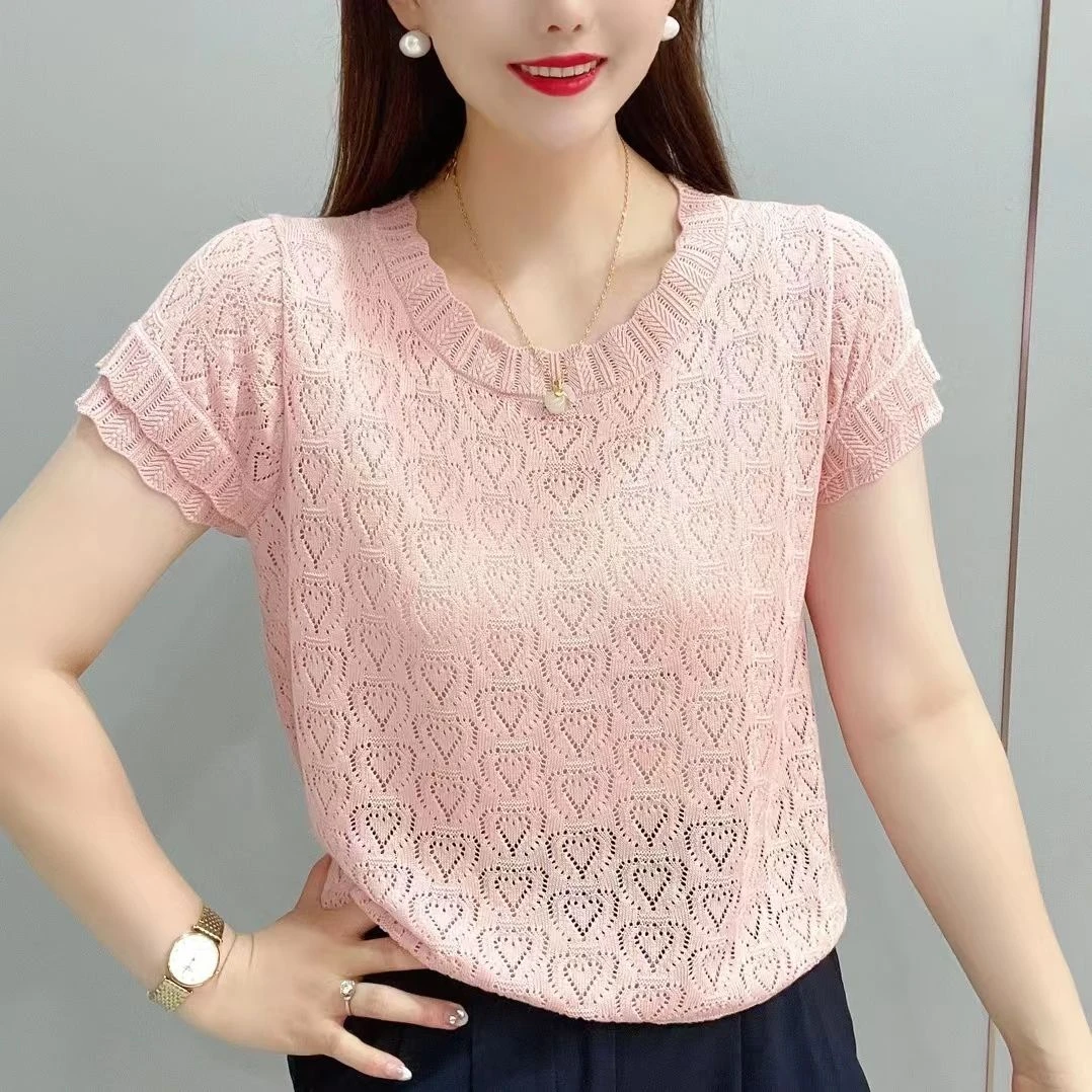 韩系时尚针织衫2025夏季新款宽松显瘦百搭减龄设计感别致上衣女