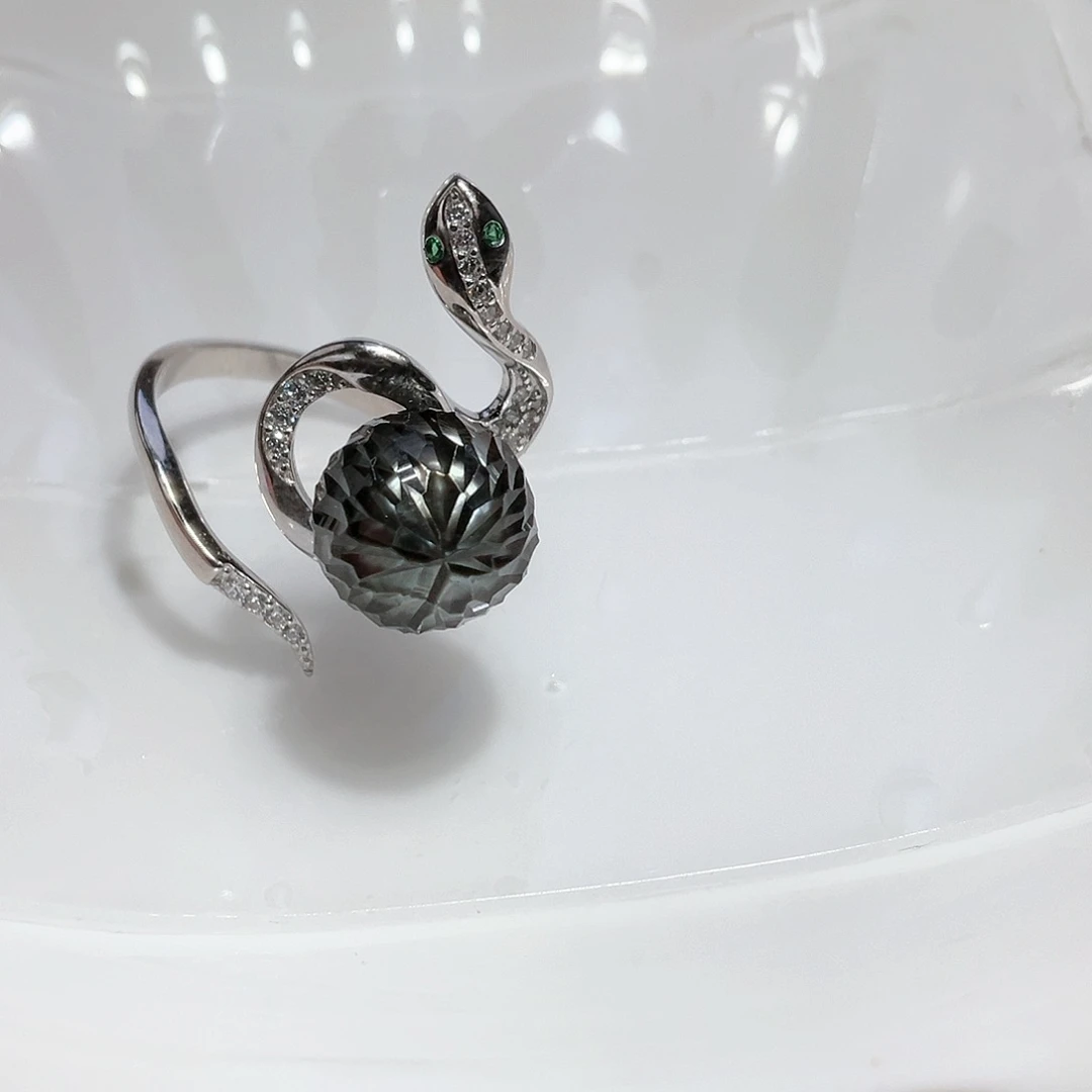 海水珍珠戒圈银S925镶嵌小****?