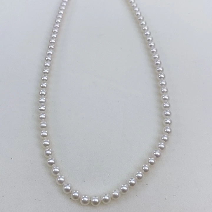 淡水珍珠颈饰银S925镶嵌4-4.5冷白强光
