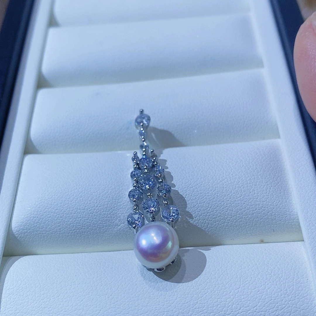 耳饰淡水珍珠银S925镶嵌