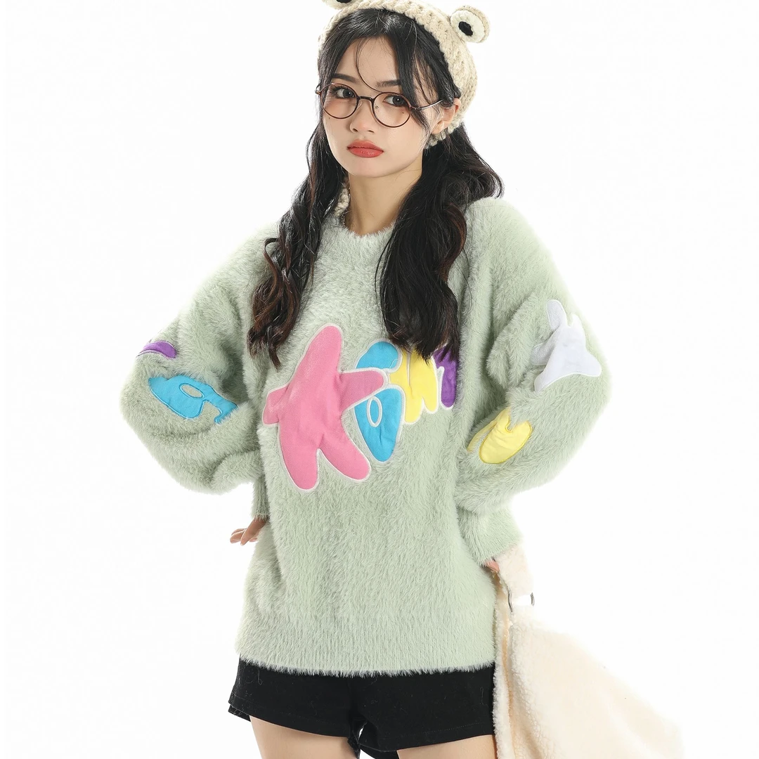 特卖款 可爱学院风毛衣 小个子女生