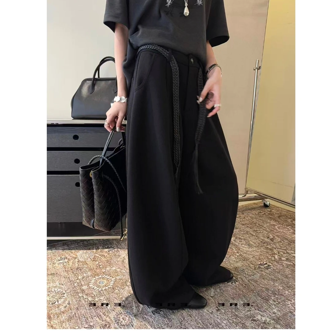 试试复古高级感豹纹毛呢裤女秋冬加绒加厚高腰显瘦百搭弯刀休闲裤