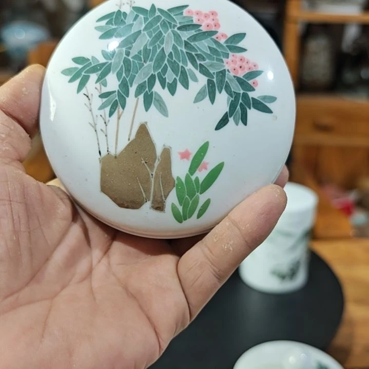 印泥盒湖南洪江釉下手绘印泥盒