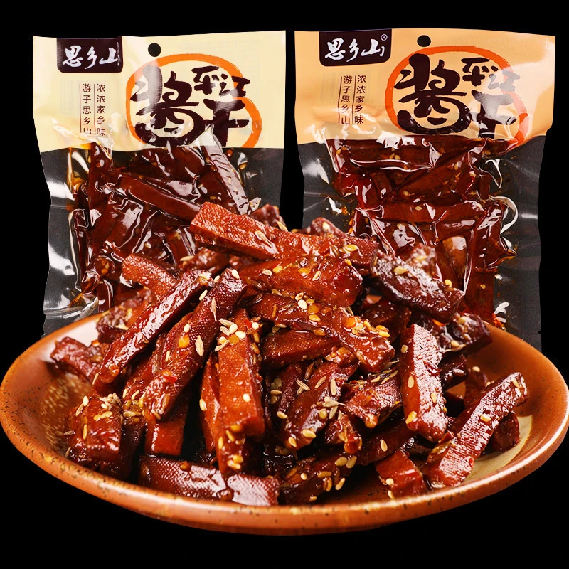 【厂家直销】思乡山平江条干125g湖南特产豆干辣味香干烟熏酱干