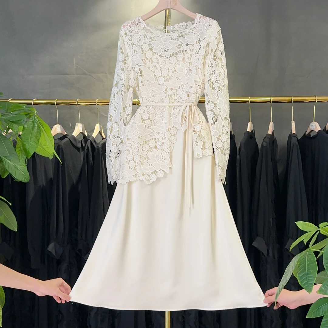 【RG5539】2025年新款蕾丝显瘦气质轻奢时尚设计师优雅网红裙