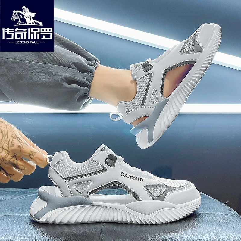 传奇保罗正品2025新款网红凉鞋男士款防滑爆款凉拖鞋踩屎感沙滩鞋