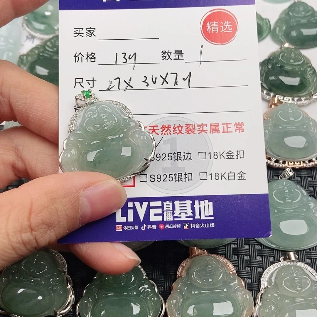 翡翠银S925镶嵌颈饰