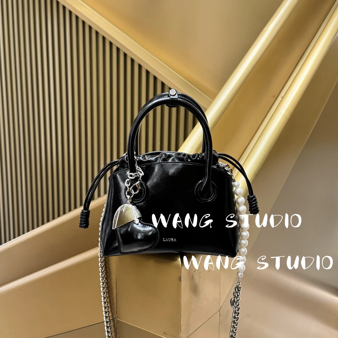 调调包包WANG STUDIO【黑泡泡 小众设计款 黑色贝壳小菜蓝】