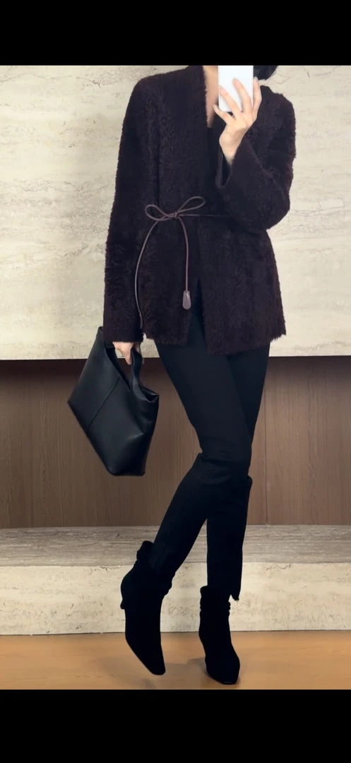 TANTAN 气质显瘦洋气系羊皮外套3343