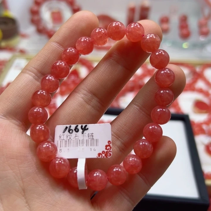 菱锰矿（红纹石）未镶嵌手串a***e