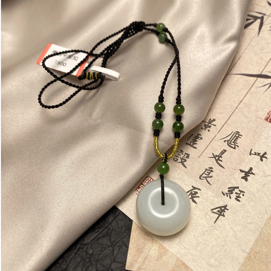 和田玉白玉平安扣