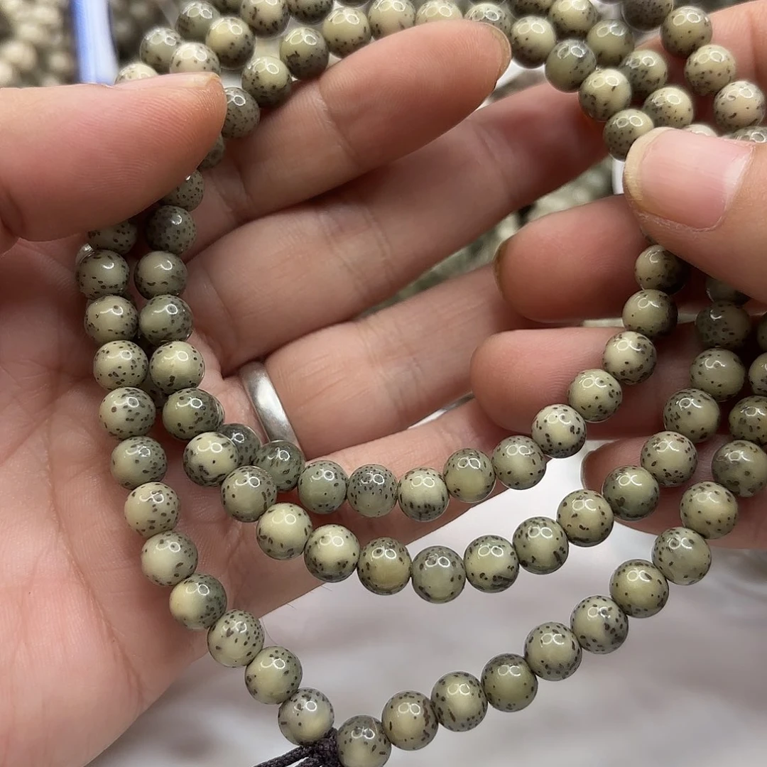 手串星月菩提7龙蛋绿冰大留白