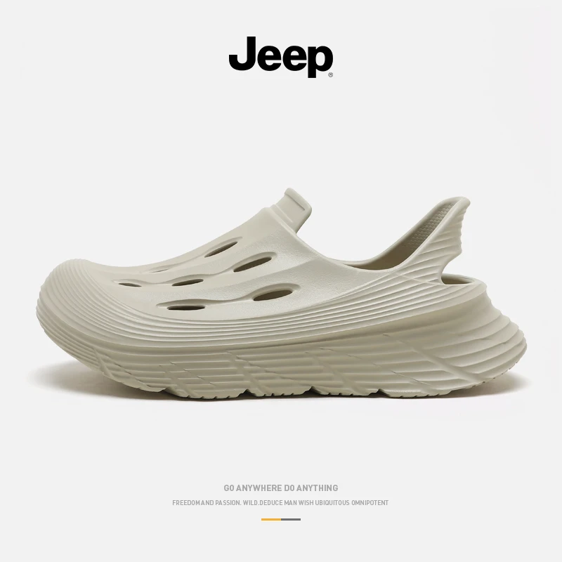 JEEP/吉普透气耐磨防滑镂空厚底洞洞鞋沙滩鞋溯溪鞋情侣软底潮流