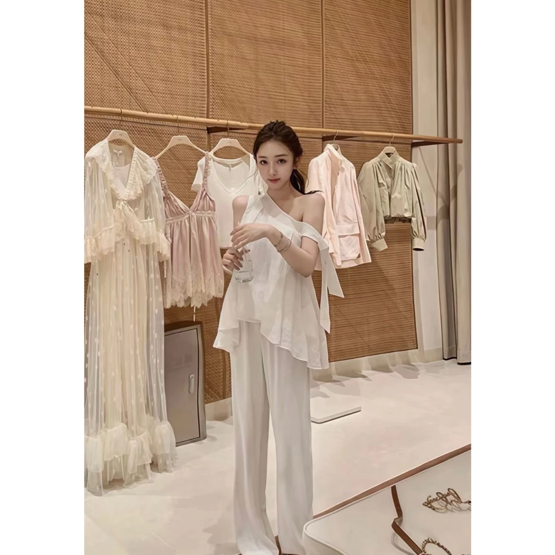 京都假日  冰皮汤汤凉凉阔腿显瘦裤夏季女新款