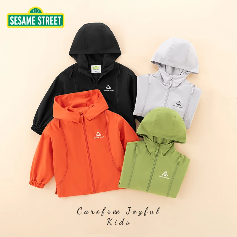 【ZB】芝麻街春季新款儿童三拉链连帽外套ZMCB037