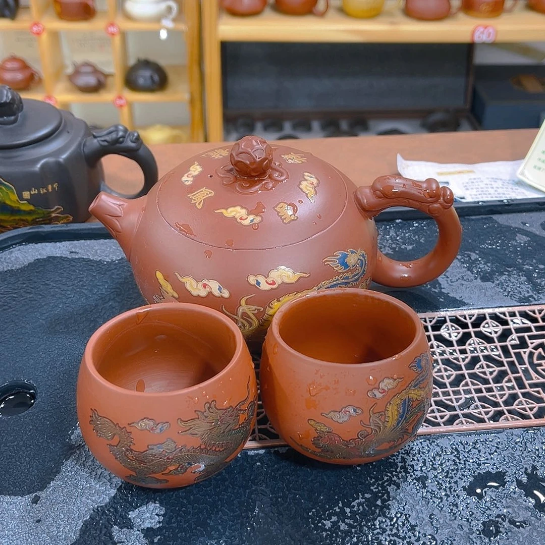 茶壶紫砂紫砂壶500cc4杯