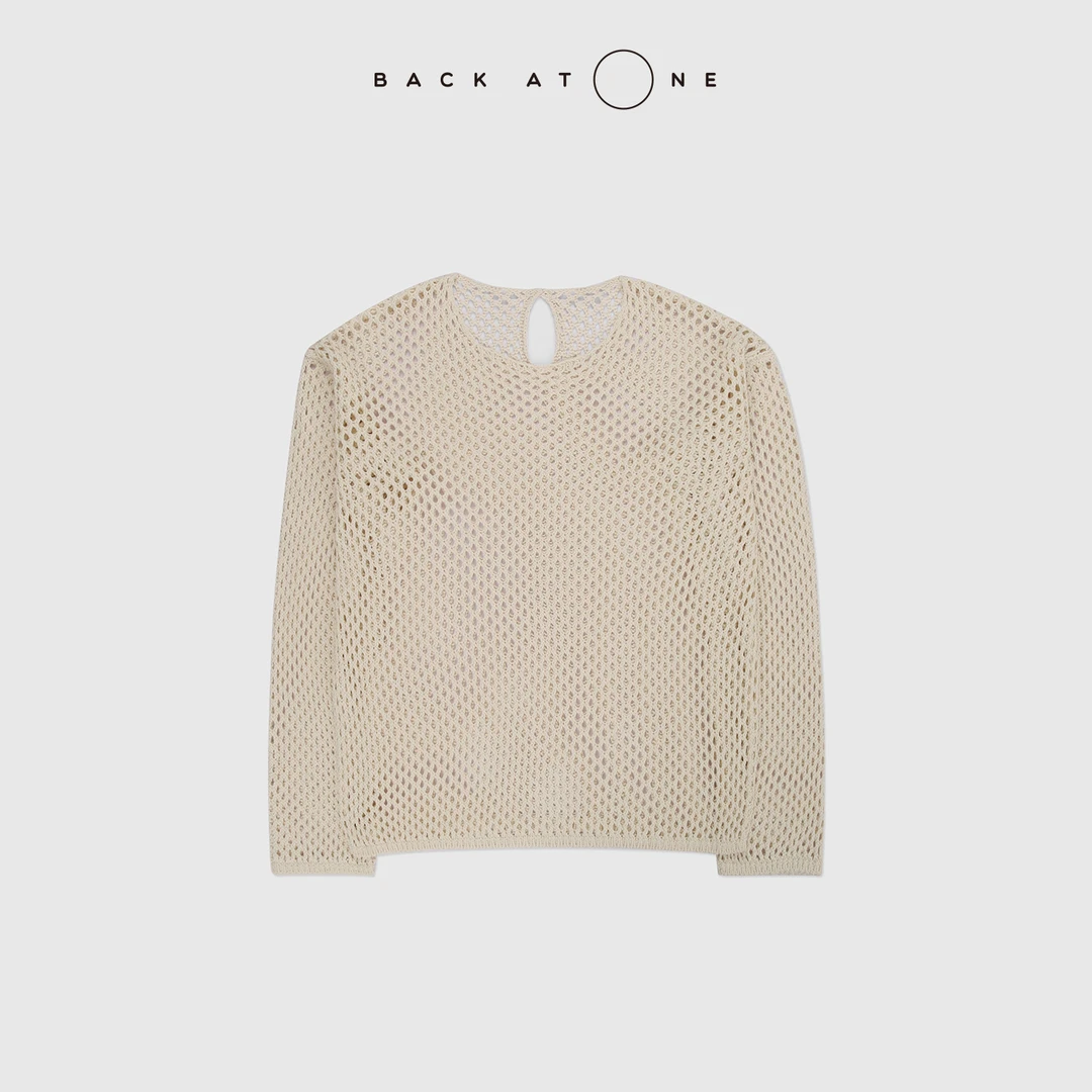 BackAtOne“风隙絮语”网眼廓形针织衫 BFS-1AB376H-K