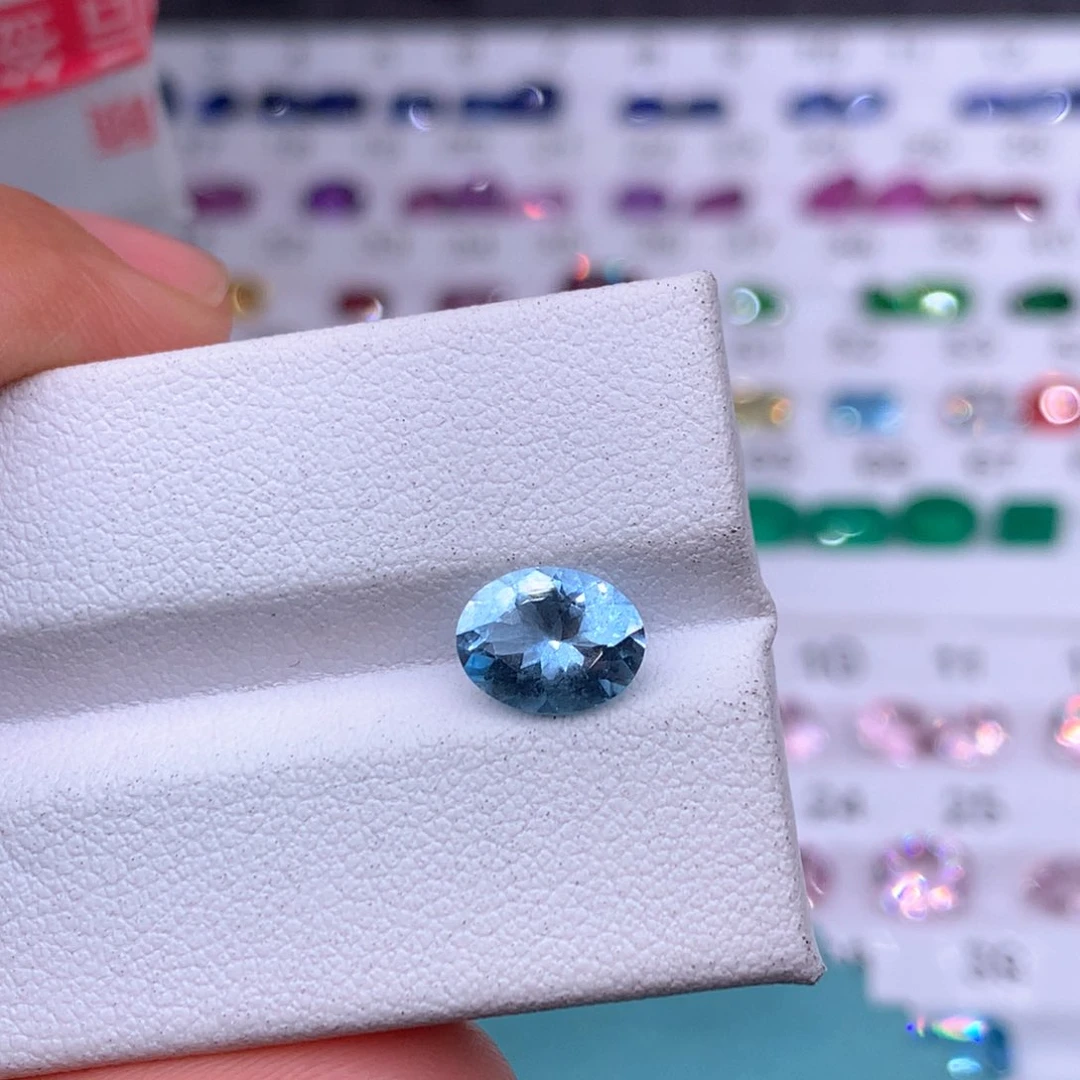 海蓝宝石戒圈银S925镶嵌?*?多样化定制不退换