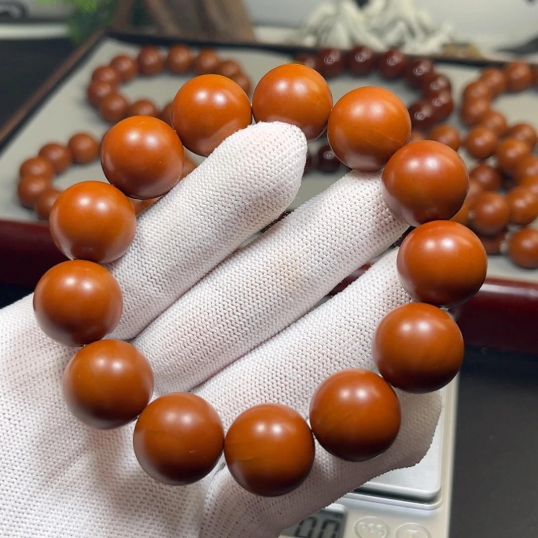 梅***主手串橄榄核1.79+树王精品铁核 小孔