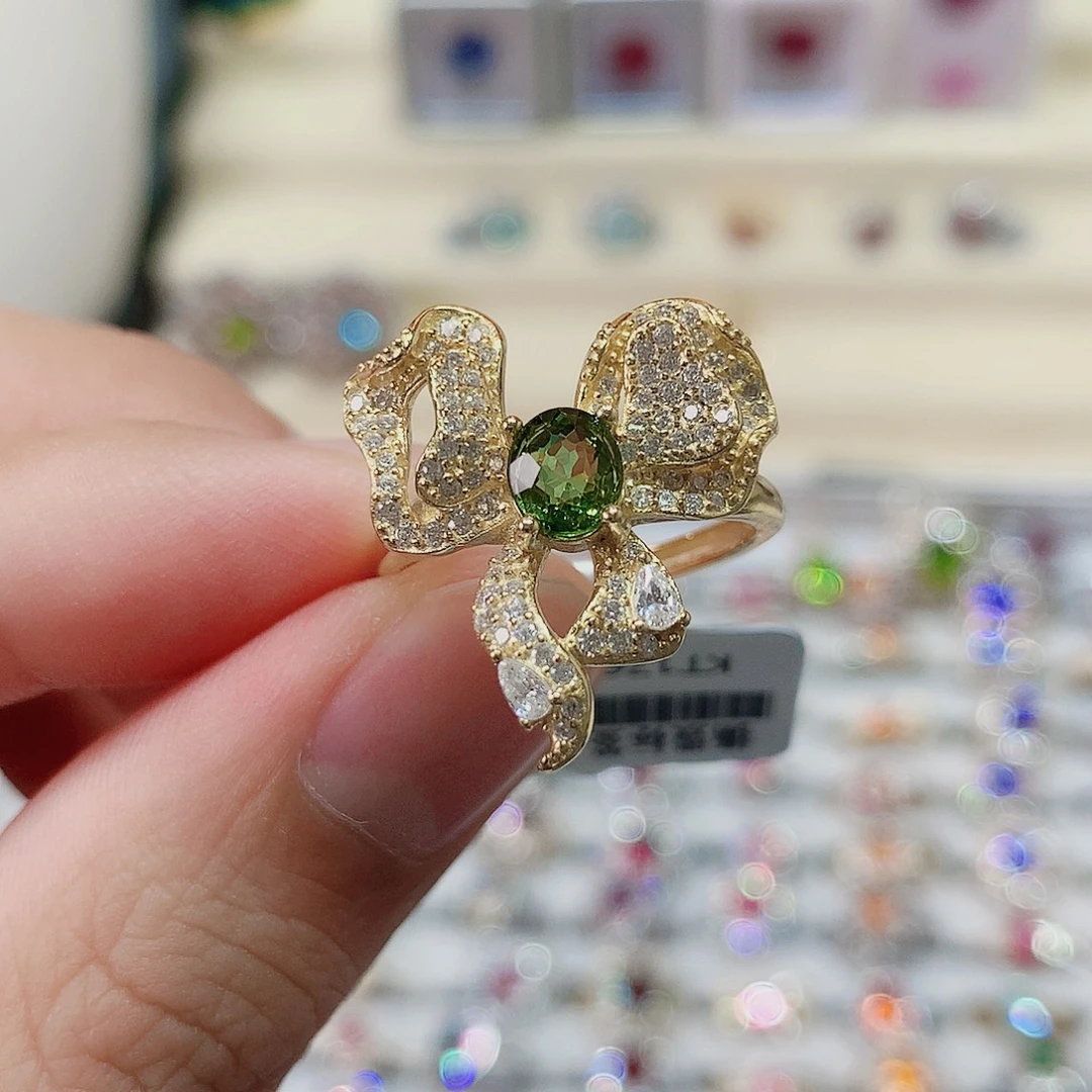 碧玺戒指戒指银S925镶嵌