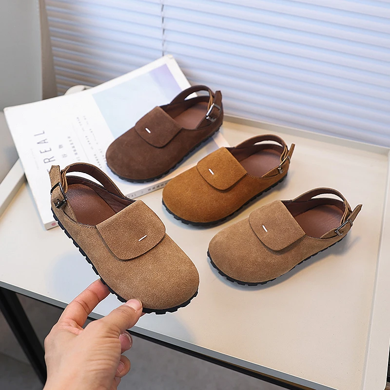 儿童包头勃肯鞋2025夏季新款女鞋时尚外穿一脚蹬男孩休闲潮鞋